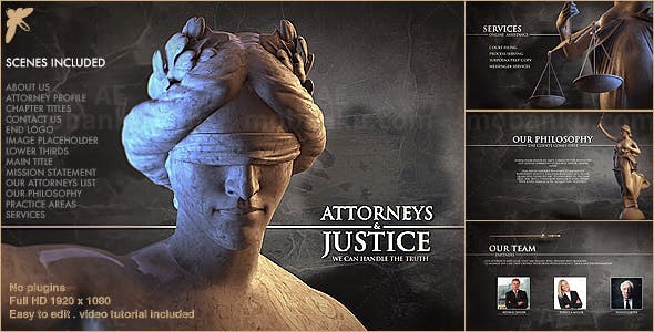 律师法律正义宣传片AE模板