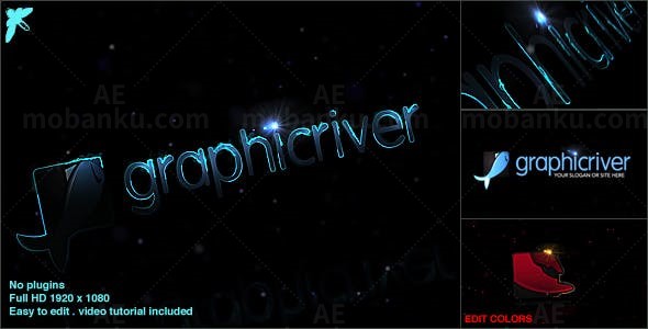 电能动画标志AE模板