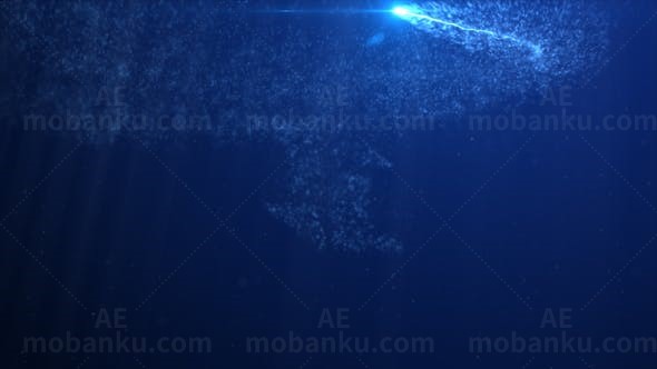 光效粒子水下标志展示AE模板