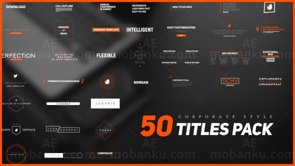 50组时尚文字标题AE模板