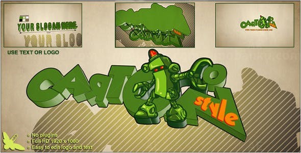 卡通风格标志展示AE模板