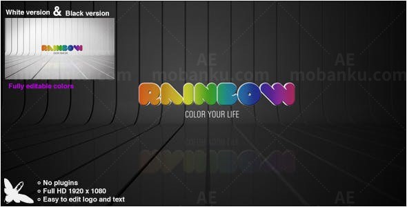 颜色叠加彩虹标志AE模板