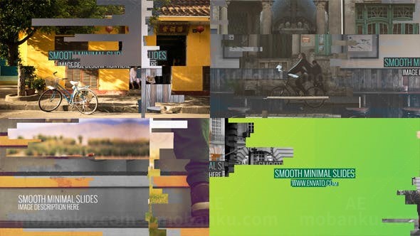 简洁图形切割遮罩幻灯片开场AE模板