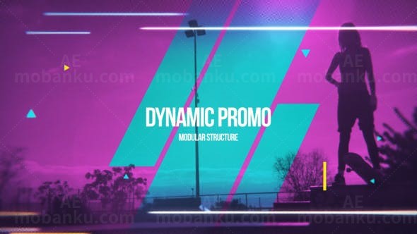 运动时尚视频幻灯片开场AE模板