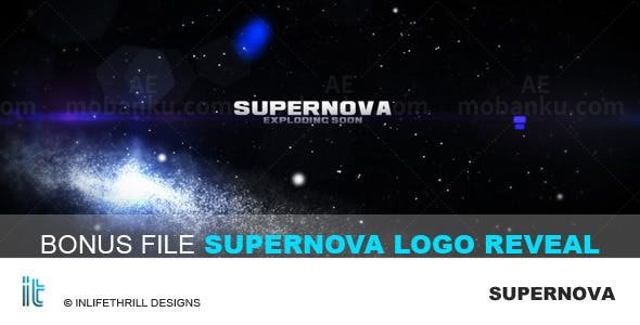 星空背景超新星爆发炸碎标题效果片头AE模板