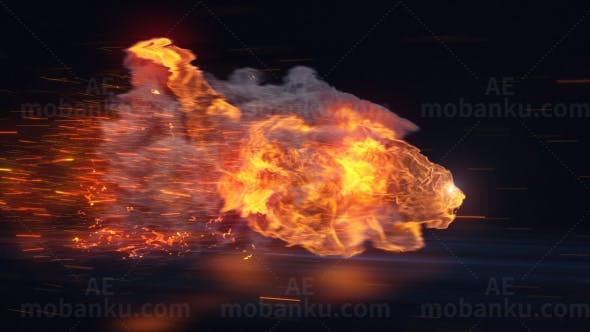 火焰狮子奔跑Logo动画AE模板