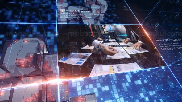 三维空间科技感新闻栏目包装AE模板