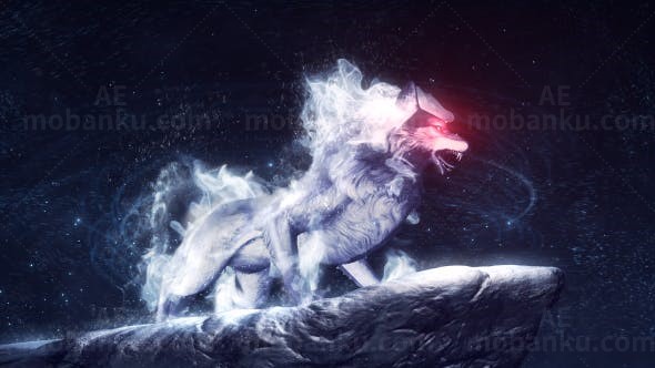 野狼嚎叫Logo动画AE模板