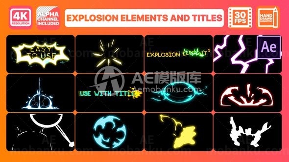 闪烁动画元素特效展示AE模板