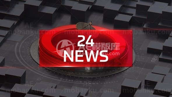 24小时全球实时新闻播报包AE模板