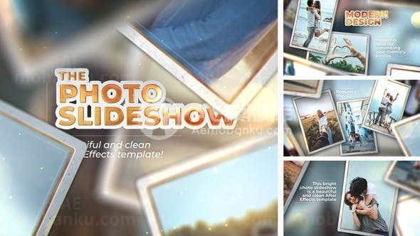 优雅家庭照片幻灯片AE模板