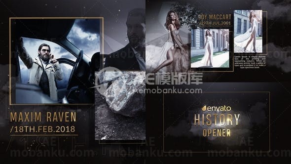 人物图文简介片头AE模板