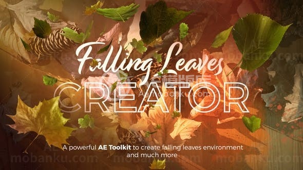 秋叶飘落效果设计展示AE模板