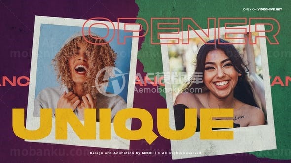 时尚动态图片片头AE模板