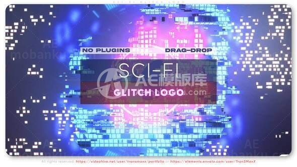 科幻故障效果标志AE模板