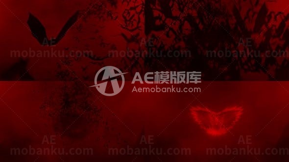 蝙蝠汇聚效果标志AE模板