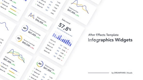 小版面数据信息图展示AE模板
