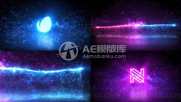 彩色爆炸粒子特效标志AE模板