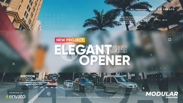 现代时尚风格推拉转场效果展示AE模板