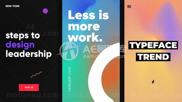 手机端媒体页面排版展示AE模板