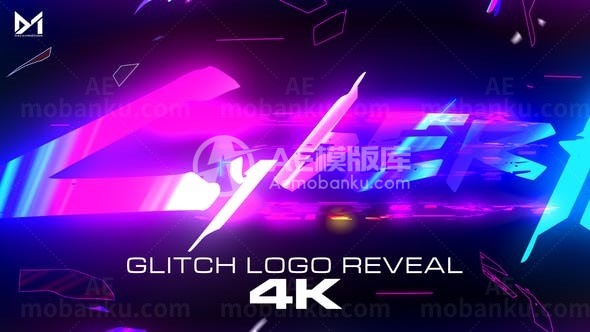 动态朋克风霓虹效果标志AE模板