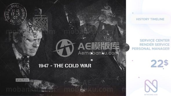 历史事件图文展示AE模板