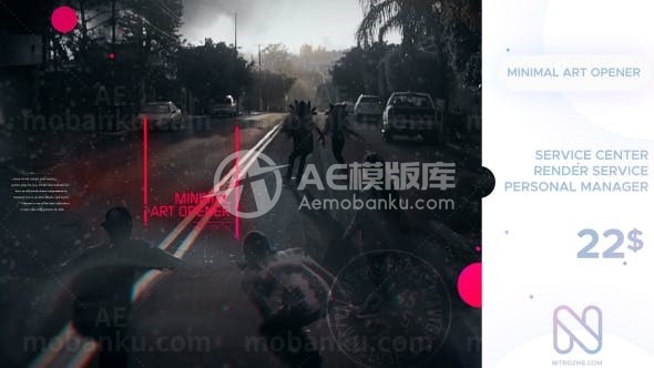 抽象简约转场效果片头AE模板