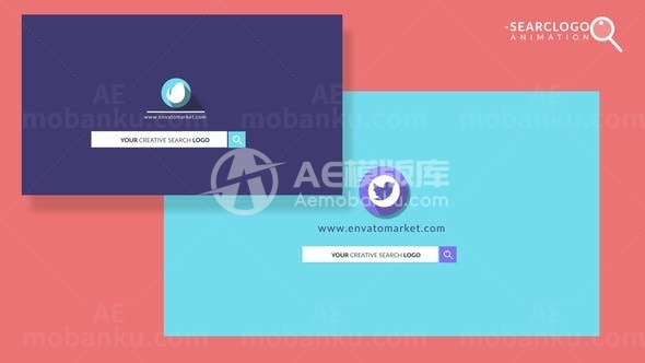 动态搜索引擎标志展示AE模板