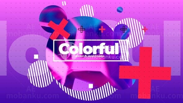 彩色时尚片头AE模板