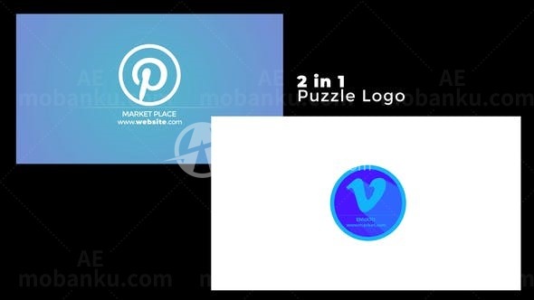 拼图形式平面标志AE模板