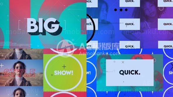 现代风格活力抽象片头AE模板