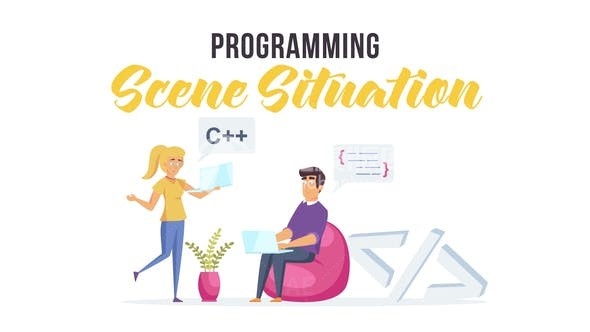 卡通效果编程情景AE模板