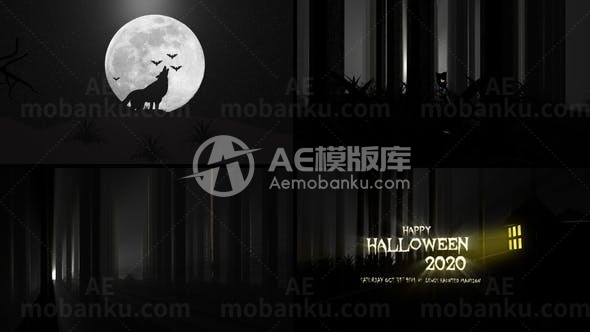 丛林风格万圣节片头AE模板