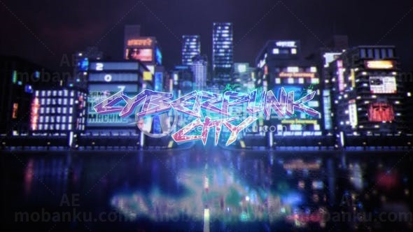 三维立体数码城市标志AE模板