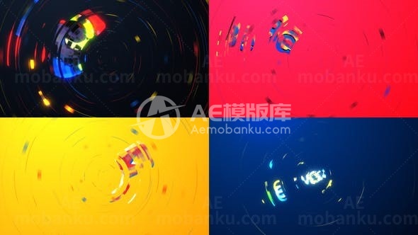 音乐节故障效果标志AE模板