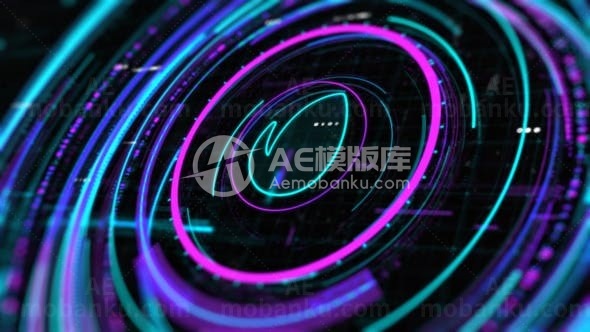 高科技感界面标志片头AE模板