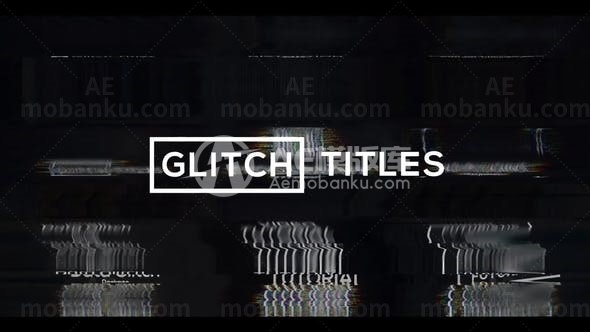 故障效果现代标题字幕AE模板