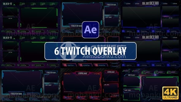 Twitch科技叠层界面AE模板