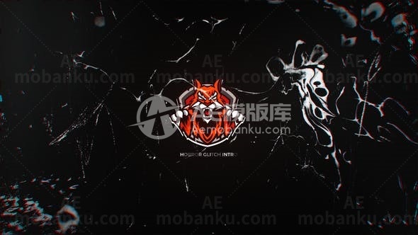 恐怖风格故障效果片头AE模板