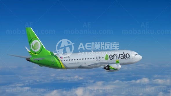航空飞机机身标志展示AE模板