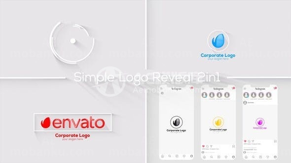 简单风格结束转场标志展示AE模板