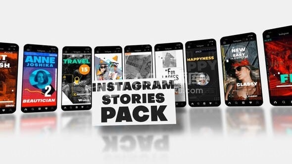 手机端多彩生活幻灯片AE模板