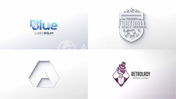 简洁干净标志片头AE模板