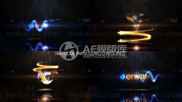 发光粒子流标志展示AE模板