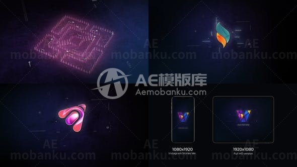 科技效果商业标志AE模板