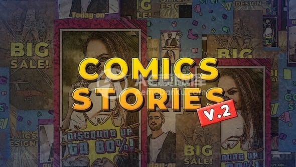 手机端卡通效果视频AE模板