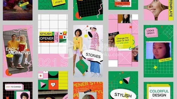 手机端时尚视频包AE模板