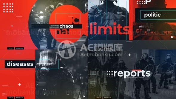 社会新闻报道片头AE模板