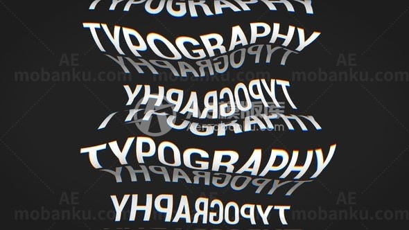 故障效果文字排版设计展示AE模板