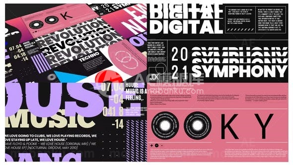 大文字设计版式AE模板